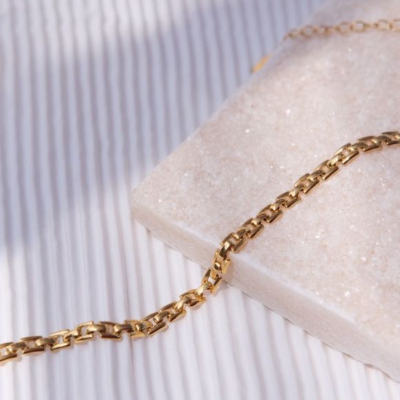 ✨18K Gold Plated Bold Pantheon Link Chain Necklace - Picture 14 of 14